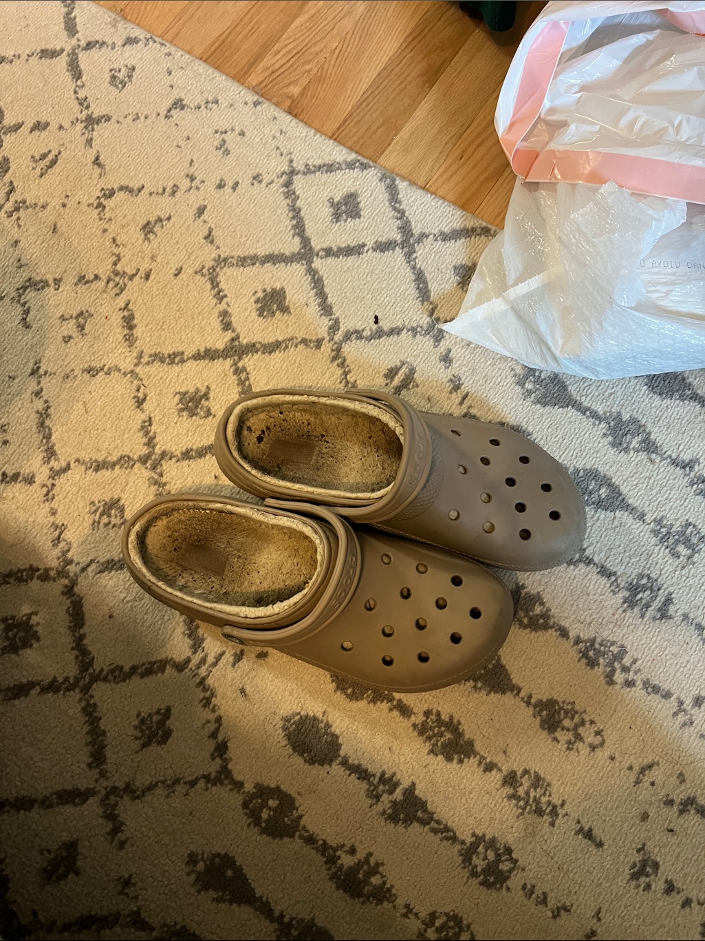 Men’s Fuzzy Crocs. Size 12